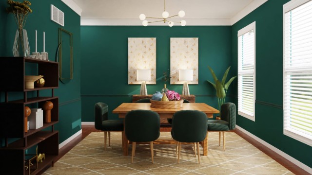 Thiết kế phòng ản chuẩn nhà hàng 5 sao với màu Green Feathers (NP AC 2105A)