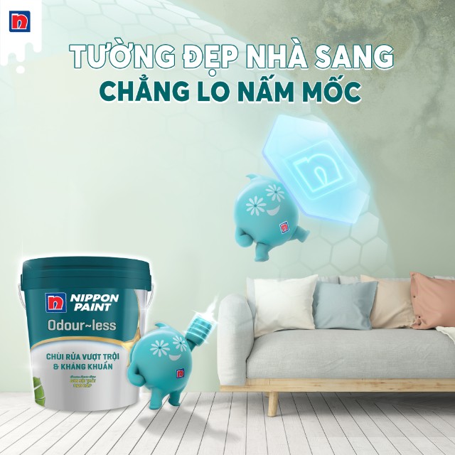 Sơn Nippon Odour-less chùi rửa vượt trội & kháng khuẩn