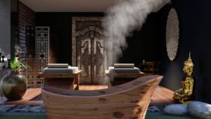 Thiết kế màu sơn cho spa với mã màu Black Magic (NP N 1988A)