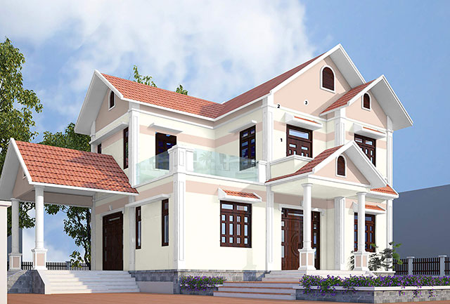 Sử dụng sơn bóng cho ngoại thất để ngôi nhà luôn giữ được vẻ đẹp sang trọng, hiện đại.