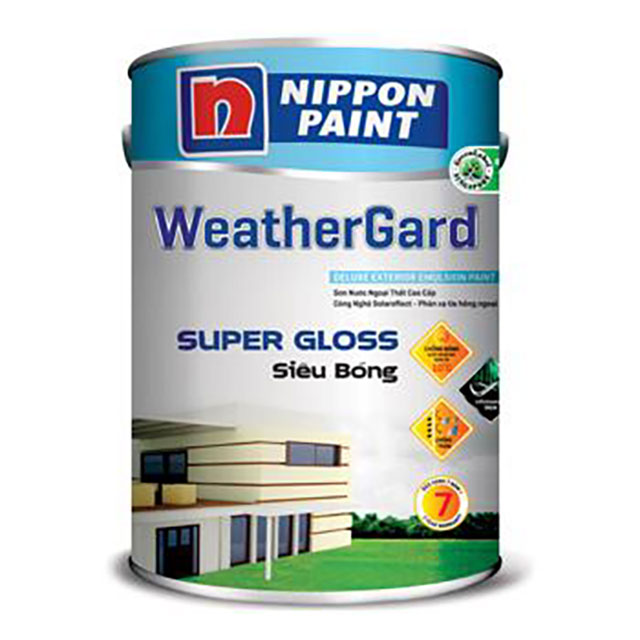 Sơn ngoại thất chống nóng Nippon WeatherGard Siêu Bóng.