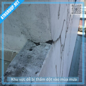 3 Khu vực dễ bị thấm dột nhất vào mùa mưa