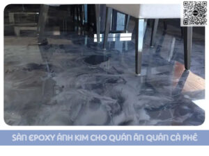 Sàn epoxy ánh kim cho quán ăn quán cà phê