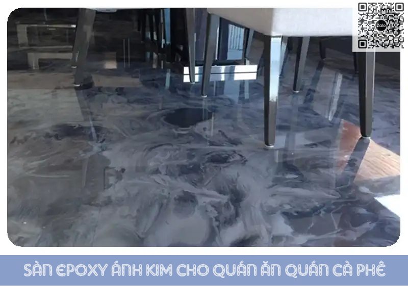 Sàn epoxy ánh kim cho quán ăn quán cà phê