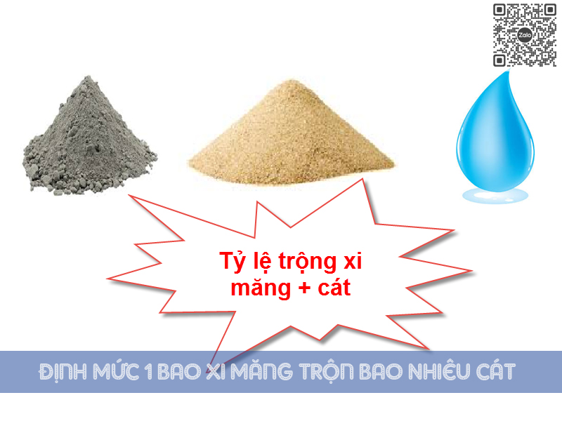 Định mức 1 Bao Xi Măng Trộn Bao Nhiêu Cát