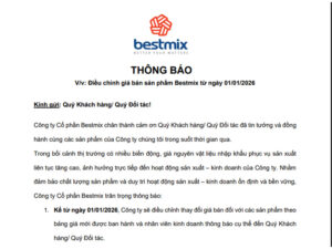 Điều chỉnh giá bán sản phẩm Bestmix từ ngày 01/01/2026