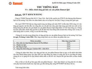 Thông Báo Điều Chỉnh Giá Sản Phẩm Ramset – Spit
