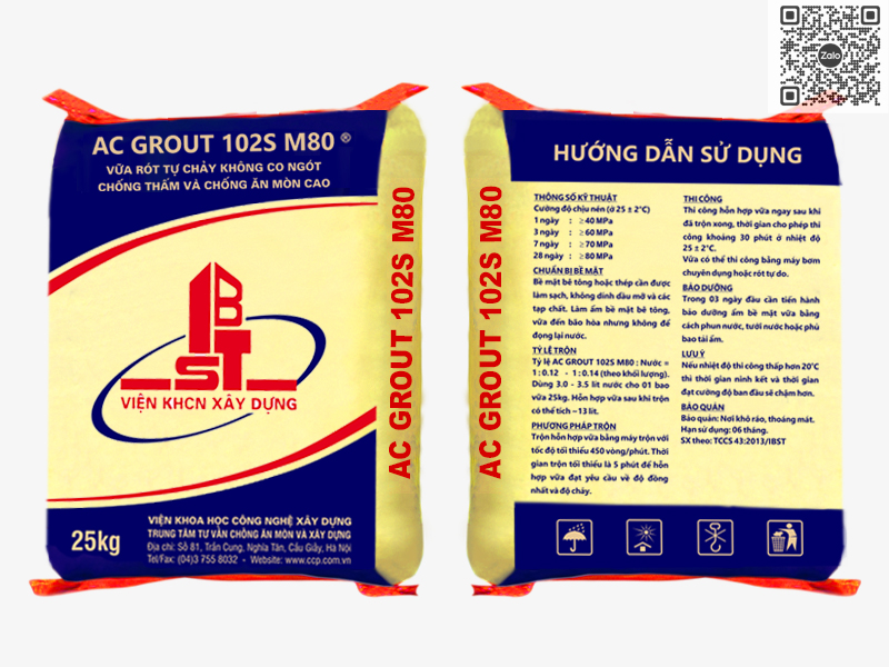 AC GROUT 102S M80 | Vữa Rót Tự Chảy Không Co Ngót