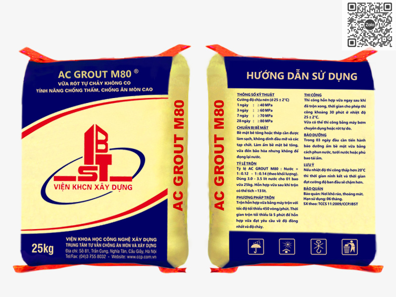 AC GROUT M80 - Vữa Rót Tự Chảy Không Co Ngót