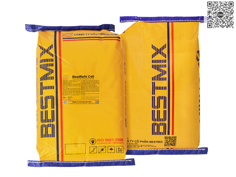 BESTREFIT C40 | Vữa Sửa Chữa, Dặm Vá Mỏng Bề Mặt Bê Tông