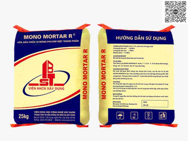 MONO MORTAR R | Vữa Sửa Chữa Xi Măng - Polyme