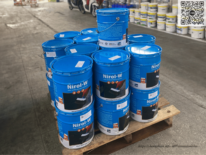 VẬT LIỆU LÓT GỐC NƯỚC NIROL W | Nhũ Tương Bitum Thi Công Lạnh